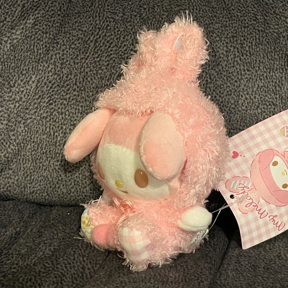 Fuzzy My Melody x Rabbit Cosplay Plush Keychain (5.5”) - Picture 3 of 8